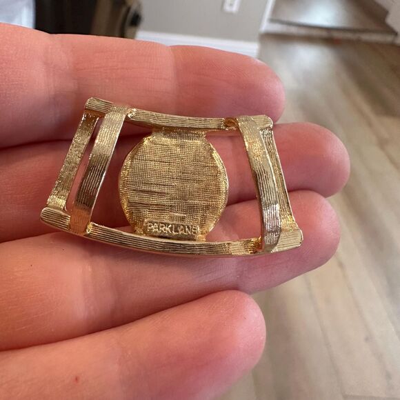 Vintage Parklane Pearl Pendant Scarf Slide Park Lane Gold and Pearl Enhancer - Picture 3 of 3